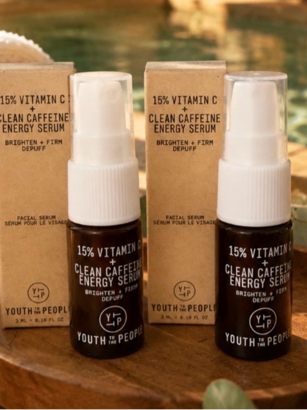 Youth to the people 15% Vitamin C + Clean Caffeine Energy Serum-2 travel bottles